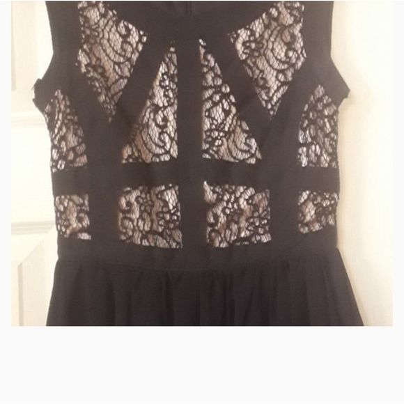 High Low Black and Nude Dress. - Picture 4 of 16